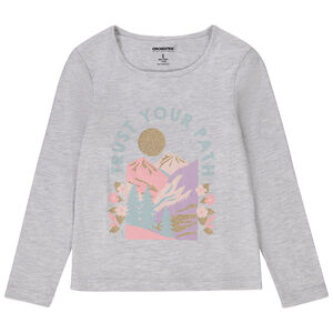 Camiseta manga larga estampado fantasía niña 