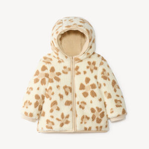 Chaqueta reversible de sherpa para bebé niña 