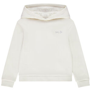 Sudadera de felpa lisa con bordado para niña 