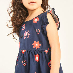 Vestido de manga corta con volantes y estampado fantasia niña bebé 