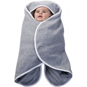 Couverture enveloppante Babynomade Fleece T1 - Gris clair/Blanc 