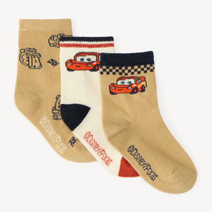 Pack de 3 calcetines para bebé niño con motivos de Flash McQueen de Disney Pixar. 