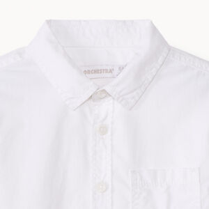 Camisa de manga larga lisa con bolsillo para niño 