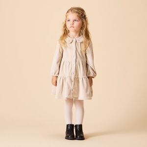 Ropa de terciopelo acanalado con volantes y mangas largas para bebé niña 