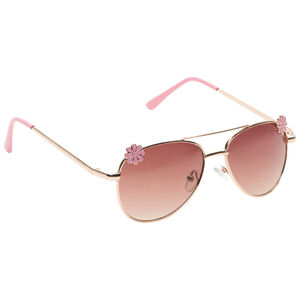 Lunettes de soleil style aviateur avec fleurs fantaisie pour fille  Main Lunettes de soleil style aviateur avec fleurs fantaisie pour fille