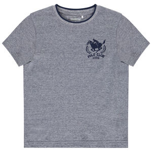 Camiseta de manga corta jaspeada con diseño para niño 