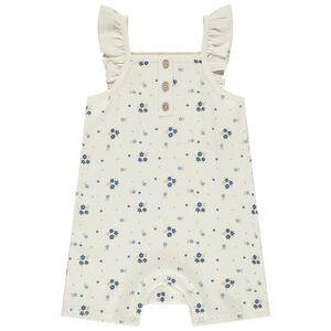 Mono de canalé con estampado floral para niña bebé 