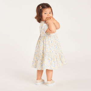 Vestido de manga corta con estampado floral para bebé niña 