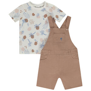 Conjunto de 2 piezas con peto corto para bebé niño 