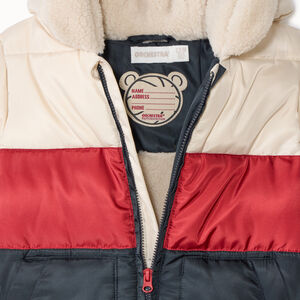 Plumífero acolchado efecto color block forrado en sherpa para bebé niño 