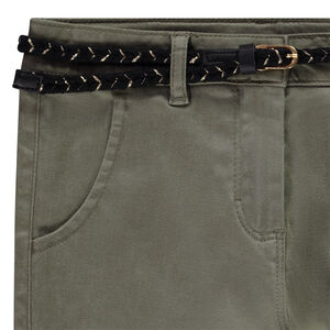 Pantalón slim con cinturón trenzado removible para niña 