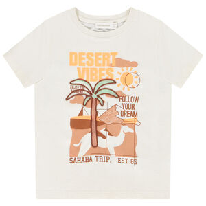 Camiseta de manga corta con estampado de desierto para niño 