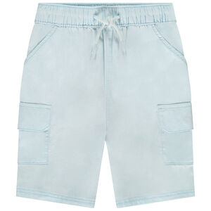 Bermudas unicolor con bolsillos tipo cargo para bebé niño 