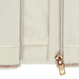 Chaleco de felpa con mangas largas y bolsillos en forma de corazón para bebé niña 