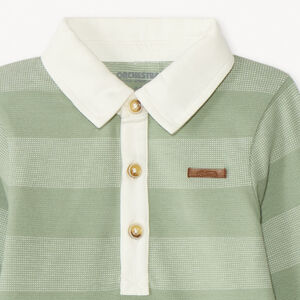 Polo de rayas de manga larga efecto 2 en 1 para bebé niño 
