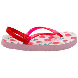 Chanclas con cerezas estampadas y tira transparentes 
