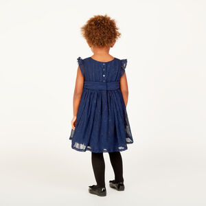 Robe de fiesta de mangas cortas en crepé brillante para bebé niña 