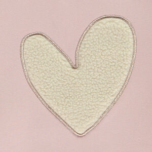 Sudadera de sherpa con parche de corazón para niña 