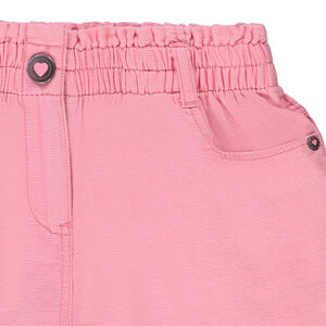 Short de tiro alto liso en algodón fantasía para niña 