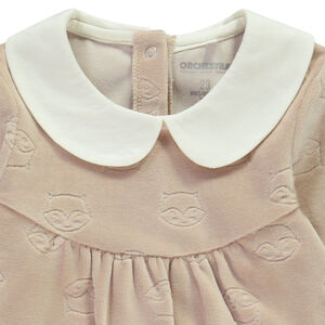 Pelele de terciopelo efecto devorado con zorros para bebé niña 