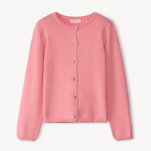 Chaqueta de punto liso con acabado ondulado para niña  Main Chaqueta de punto liso con acabado ondulado para niña
