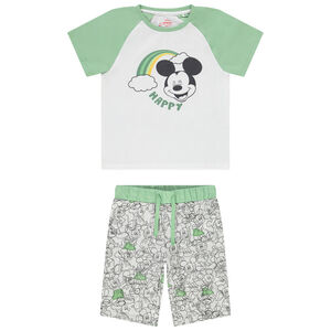 Pijama corto de 2 piezas de punto con motivo de Mickey Disney para niño 