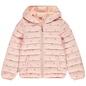 Doudoune acolchada estampada de corazones para niña 