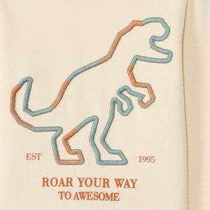 Camiseta de manga larga bordado dinosaurio para niño 