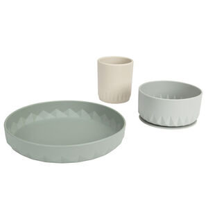 Set de comida de silicona 3 piezas Origami verde 