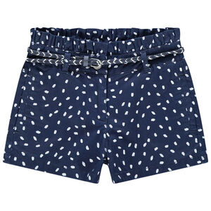 Bermudas de tela estampada con cinturilla trenzada 