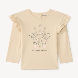 Camiseta de manga larga para bebé niña con bordado decorativo 