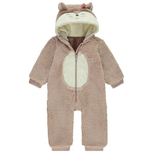 Pelele divertido de sherpa con diseño de zorra para bebé niña 