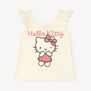 Camiseta sin mangas con volantes de Hello Kitty para niña bebé. 
