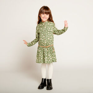 Vestido de manga larga estilo camisa estampado para niña  Main Vestido de manga larga estilo camisa estampado para niña