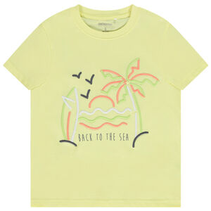 Camiseta manga corta con bordados 3D para niño 