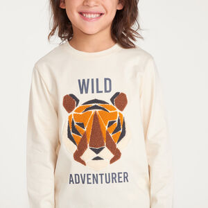 Camiseta de manga larga para niño con estampado de bouclete divertido. 
