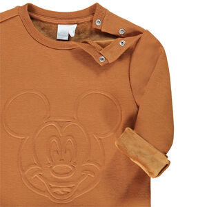 Sudadera en lana multicapas con print en relieve de Mickey para bebé niño 