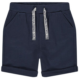 Bermudas de felpa lisa con cordones para bebé niño 