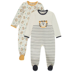 Lote de 2 peleles tigre para bebé niño con aperturas diferentes según la edad 