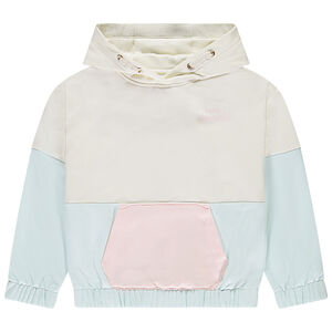 Sudadera oversize con capucha efecto color block para niña 