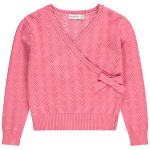 Chaqueta cruzada de punto para niña 