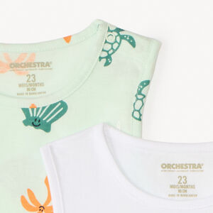 Lote de 2 camisetas sin mangas con diseño para bebé niño 