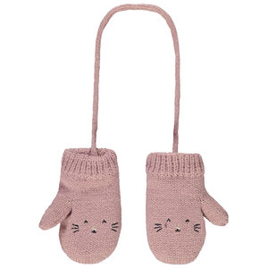 Manoplas de punto unidas para bebé niña 