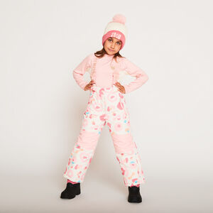 Pantalón de esquí estampado con tirantes desmontables para niña 