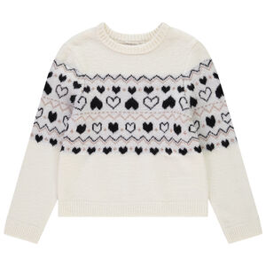 Jersey de punto forrado de terciopelo con estampado de montaña para niña 