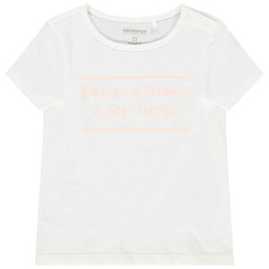 Camiseta de manga corta con mensaje para bebé niña 