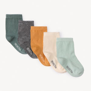 Lot de 5 paires de chaussettes normales unis pour bébé garçon  Main Lot de 5 paires de chaussettes normales unis pour bébé garçon