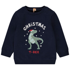 Suéter de terciopelo Christmas T-Rex para bebé niño 
