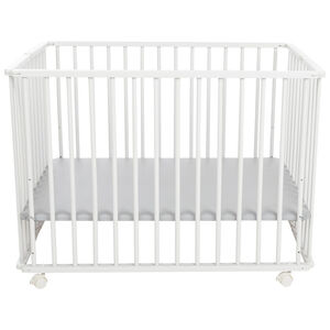 Parque plegable de madera Pocket blanco 