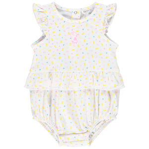 Combinaison courte imprimé poussins pour bébé fille 